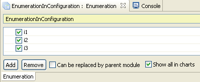 Enumeration in the parent configuration that will replace the enumeration in the module